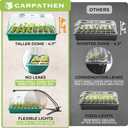 CARPATHEN Seed Starter Tray with Grow Lights and Heating Mat - 40 Cell Plant Germination Tray with 4.7" Humidity Dome Seed Starter Kit for Indoor Seed Starting and Propagation
