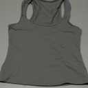 Women's Low Cut Tank Top Racerback Scoop Neck Going Out Y2K Tops Fitted Basic Cami Workout Tank Shirts (Metal) S