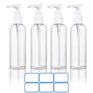 DTDNZKN 3 Pack 3.4 Oz (100ml) TSA Approved Travel Pump Bottles for Toiletries Clear Travel Size Bottles Leak Proof with Labels