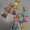 Giant bean Wooden Family Dolls Set of 5 for Dollhouse, Dollhouse People Miniature Dollhouse Accessories Toy for Boys Girls Kids Pretend Play 3 Years up