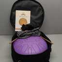 Steel Tongue Drum 12 Inches 15 Notes Musical Instruments, D Major Percussion Instrument with Soft Bag, Music Book and 2 Mallets for Meditation (Purple)
