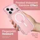 MOWIME Magnetic Case for iPhone 17 Pro Max [Compatible with Magsafe] [Cute Wave Glitter Design] [1 Screen Protector] Slim Soft TPU Clear Bling Case for iPhone 17 Pro Max 6.9" 2025, Pink