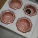 4 Inch Succulent Planter Ceramic Pot for Indoor Plants - Flower Pots with Drainage Hole - Set of 4 - Peach