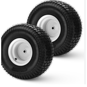 20x8.00-8" Lawn Mower Rear Tires w/Rim for Riding Lawnmowers & Tractors L100 L110 L111, 3.5" Offset Hub, 3/4" Borehole, 3/16" Keyway, (Not for OVAL shaft), 4Ply Tubeless, 965lbs Capacity (2 pack)