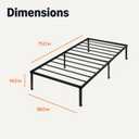 Amazon Basics Metal Bed Frame, Non-Foldable Platform Bed, Easy Assembly, Twin, 39W x 75L x 14H in, Black
