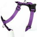 Plutus Pet Adjustable No Pull Dog Harness with Leather Accents, Heavy Duty Reflective Nylon Vest for Training, Hiking, Easy Walk Harness for Small, Medium, Large Dogs (Purple, M)