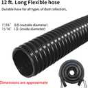 Shop Vacuum Dust Collection Hose Kit, 12 Ft Dust Collection Hose Kit with 5 Vac hose Fittings/Attachments for Multiple Types/Brands of Woodworking Power Tools Home and Wet/Dry Shop Vacuums