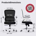 TRALT Office Chair - Ergonomic Desk Chair with Adjustable Lumbar Support, Mesh Computer Chair, Executive Chair for Home Office Comfortable Lumbar Support (1, White+Black), Pack of 1