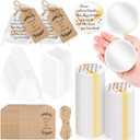 Tradder 50 Sets 2. 76" Compact Pocket Mirrors Bulk Inspirational Appreciation Gifts Small Purse Makeup Mirrors for Women Employee Wedding Bridal Souvenir Bags(Gold and White)
