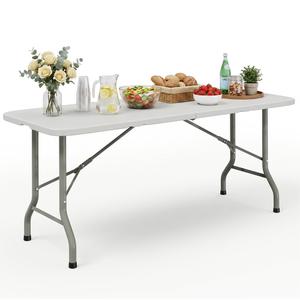 HULKFIT 6FT Heavy Duty Folding Table, Portable Utility Table for Parties, Events, and Dining, Supports up to 330 lbs, Easy Fold & Store
