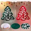 Lanpn Christmas Tree Pillows Set of 2, Christmas Decoration Winter Soft Cute 3D Shaped Xmas Tree Throw Cushion with Leaves for Sofa Bedroom Xmas Decor (18x20 inch, Red & Green)