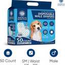 American Kennel Club Male Dog Wrap, Disposable Diapers with Wetness Indicator, Small, 50 Count (S Waist 12 - 19 in)
