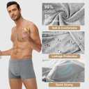 Battewa Cotton Incontinence Underwear for Men Light Protective Boxer Brief Leak Proof Underwear for Bladder Leakage 50ml (Gray, M)