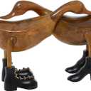 Deco 79 Bamboo Wood Duck Handmade Decorative Sculpture Home Decor Statue, Accent Figurine 16" x 6" x 11", Brown