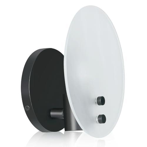 Pirxxiy Modern Soft Black Wall Sconces, Room Decor Wall Light Fixture with Oval Style Frosted Glass Shade, Bedroom Decor Wall Mount Light, Wall Lamp for Bedroom,Living Room, Bedside, Bathroom