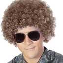 FREE BEAUTY Fluffy Afro Synthetic Clown Wig for Men Women Cosplay Anime Party Christmas Halloween Fancy Funny Wigs (Brown)