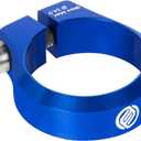 FIFTY-FIFTY Bike Seat Post Clamp, Aluminum Alloy Bicycle Seatpost Collar, 28.6/29.8/31.8/34.9/36.4/38.6mm Bicycle Seat Tube Clip for Most MTB, Road Bikes (34.9mm, Blue)