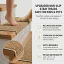 Bullnose Carpet Stair Treads for Wooden Steps, Non-Slip Self-Adhesive Stair Tread Mat, Indoor Corridor and Pet Stair Carpet, Washable, Preventing Pets, 29.5"x9.5"x1.5" 14pcs, Camel