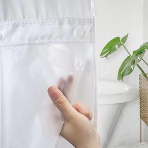 eachope 2 Pack PEVA Snap-in Shower Curtain Liner Replacement,Compatible with No Hook Shower Curtain with Snap in Liner, Removable & Water-Repellent,Machine Washable,70x54,Frost