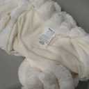 BEDELITE Faux Fur Throw Blanket for Couch, Soft and Cozy Luxurious 3D Striped Fluffy Blanket, 770GSM Thick Warm Plush Fuzzy Faux Rabbit Fur Blanket for Women Gift (Cream, 50"x 60")