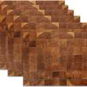 Placemats Set of 6,Retro Wood Linen Table Mats Honey Oak Texture Heat Resistant Place Mats Washable Dining Table Mats for Indoor Outdoor Kitchen Decor Easy Clean 12 x 18 Inch