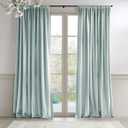 Lazzzy Velvet Blackout Curtains Thermal Insulated Room Window Drapes Super Soft Luxury Curtains for Living Room Bedroom Rod Pocket 2 Panels, Misty Blue, 52" W x 90" L