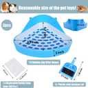 PINVNBY Guinea Pig Litter Box Triangle Potty Trainer Corner Chinchilla Litter Tray Hamster Plastic Corner Toilet Box for Bunny Ferret Small Animal
