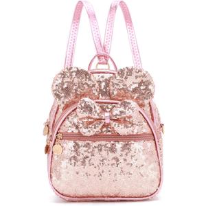 KL928 Girls Mini Backpack Bowknot Polka Dot Cute Small Daypacks Convertible Shoulder Bag Purse for Women (Fluorescent Pink-01)