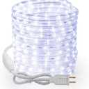 Brizled 18ft 216 LED Rope Lights, 120V ETL Listed Plugin Rope Lights Connectable Daylight White Indoor Outdoor Rope Lights Flexible LED Tube Lights for Holiday, Garden, Yard, Corridor and Patio Decor, Cool White