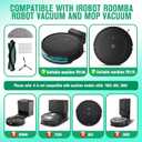 Replacement Part Accessories Compatible with iRobot Roomba Combo Essential Robot Vacuums and mops Q0120, Y0140, Y0110, Q011, 1 Roller Brush, 4 Hepa Filters, 6 Side Brushes, 2 Mop Pads, 13PCS