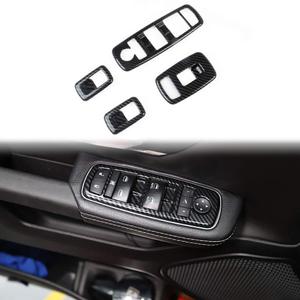 Korlot Carbon Fiber Window Lift Trim Switch Panel Cover Trim for Dodge Ram 1500 2019-2024