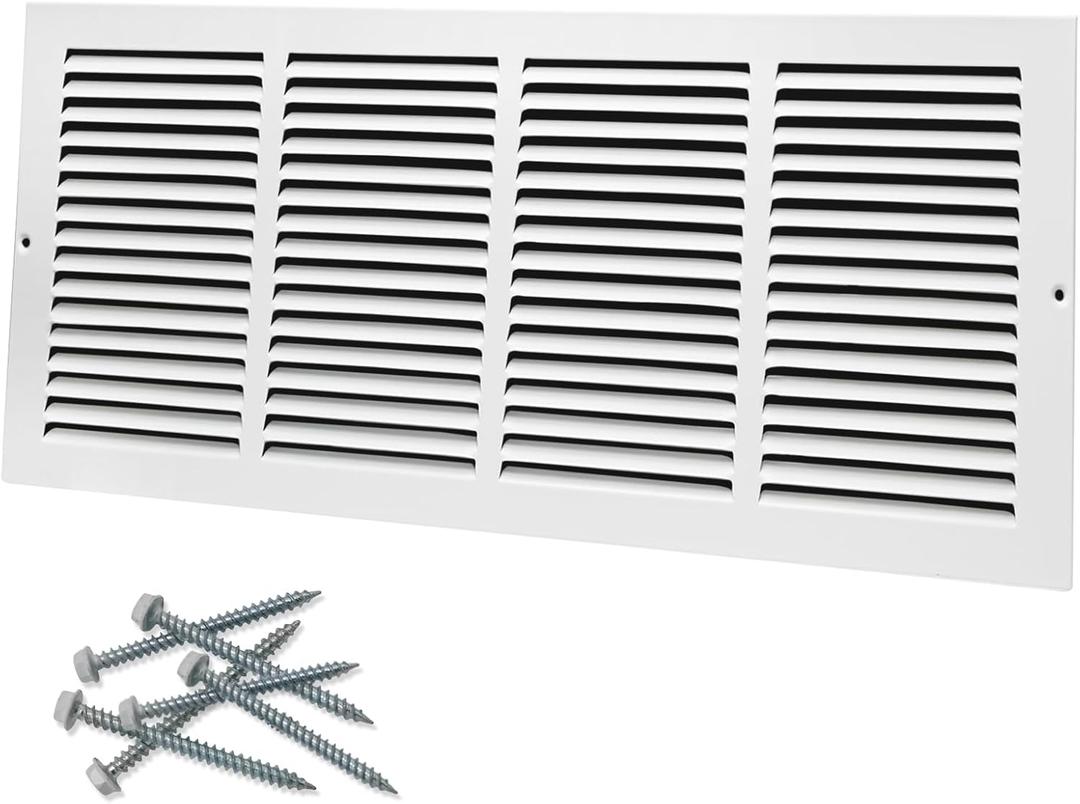 24"W x 10"H [Duct Opening Size] Steel Return Air Grille, Air Return Vent Cover for Ceiling and Sidewall - HVAC Air Vent Covers - [Outer Dimensions: 25.75"W x 11.75"H]