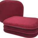 Wine Red Foam Seat Cushions Kitchen Chairs Pads for Dining Chairs Non Slip Patio Seat Cushions Set of 4 Washable U Shaped Soft Thick Large Metal Wooden Chair Cushions,17" x 15"