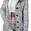 Sidefeel Women's Cardigan Sweaters Hooded Cardigans Fleece Lined Jackets Winter Sweater Coat (XX-Large, Gray)