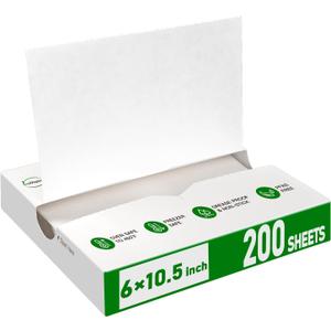 EcoDispose Precut POP UP Deli Paper Sheet Pack of 200, Interfolded Heavy Paper for Food Wrap and Serving (6" x 10-1/2", White