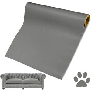 Leather Repair Patch, 24 x 54 Inch, Self Adhesive Leather Repair Tape, Large Vinyl Patch Kit, Vinyl Repair Tape, for Couches, Car Seats, Chairs, Furniture (Grey)