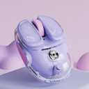 SEUNKWANG EWEADN Q9 Wireless Clear Mouse Dual Mode Bluetooth & 2.4G USB Computer Mouse with RGB Lighting, Silent Clicks, Multi-Device Compatibility for Laptop, PC, MacBook, iPad Cute Mouse-Purple