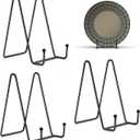 Kruodop 3 Pack 6 Inch Plate Stands for Display, Plate Holder Display Stand, Picture Frame Stand Black Metal Frame Holder Stands for Book,Small Easel,Decorative Plate,Photo and Platter,Tabletop Art