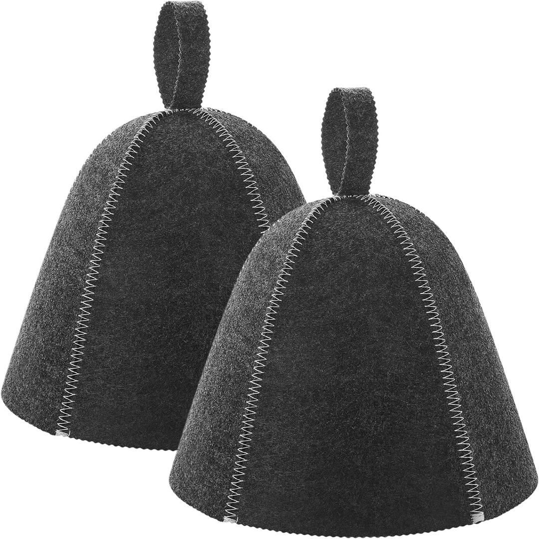 JaGely Sauna Hat for Men Women Sauna Hat Vaporarium Cap Russian Banya Cap for Bath House Accessories (Dark Gray)