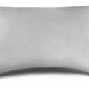 Curved Pillow Case, Side Sleeper Pillowcase, Grey Satin Pillowcase Cover with Zipper, Breathable and Soft, Queen Size 20 x 30 Inches