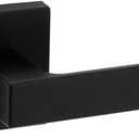 Kwikset Singapore Interior Privacy Door Handle with Lock, Door Lever For Bathroom and Bedroom, Matte Black Reversible Keyless Turn Lock, with Microban Protection