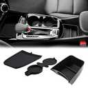 Auovo Center Console Tray Storage Box & 3D Cup Holder Insert Coasters Compatible with Chevy Trax 2024 2025 Accessories Armrest Console Organizer Center Console Organizer Tray(Black Trim)