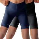CharmWM Girls Bike Shorts Kids High Waisted Under Dress Dance Short Leggings 2 Pack,  5-6 Years, Black & Navy