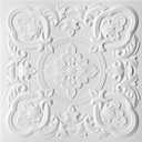 Art3dwallpanels 11 Pack Drop Ceiling Tiles, 24 x 24 Inch High Grade PVC 3D Wall Panels Vintage Flower Pattern for Interior Wall Decor, Fire Rated, Waterproof, White