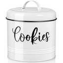 DAYYET Farmhouse Cookie Jar for Kitchen Counter, 1 Gallon Vintage Cookie Jar with Airtight Lid, Large Food Storage Container for Candy, Cookies, Dessert, Rustic Kitchen Decor and Accessories