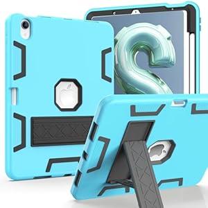 SPIUST for iPad Air 11 Inch Case M2(2024), iPad Air 6th/ 5th/ 4th Gen Case (2024/ 2022/ 2020), 10.9 Inch Case with Pencil Holder, Slim Heavy Duty Shockproof Rugged Protective Case Blue/ Black