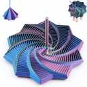 4 x 2026 New 3D Printed Expanded Sensory Fidget Star, Shaped Fidget Tools for Desktop Decompression, Stress Relief Whirling Spiral (Blue - Green - Purple)
