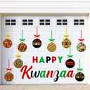 32 Pcs Kwanzaa Magnets for Garage Door Refrigerator Magnets Decorations Happy Kwanzaa Decoration Kente African Black Christmas Ball Home Decor