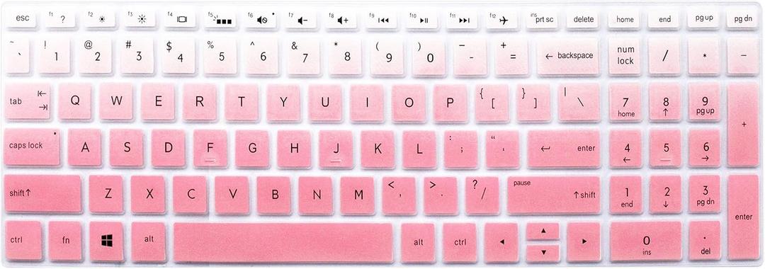 Keyboard Skin Compatible for HP Laptop 15.6 inch Spectre x360 15-CH011DX, 2018 Flagship HP 15-ay191ms, HP Envy X360 2-in-1 15M, HP 15-CB 15-CC/CD 15-BW/BS, 17.3" HP Envy 17-BS/BW Series -Ombre Pink