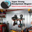 MUTUACTOR Updated Super Strong Magnetic Hooks,40lbs Anti-Scratch Large Garage Hooks for Hanging,2-Pack Magnetic Hooks Heavy Duty for Organizing Heavy Impact Drivers Trailer Cord Garden Tool Box